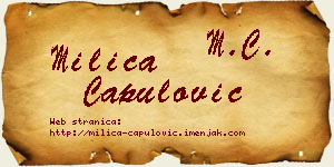 Milica Capulović vizit kartica
